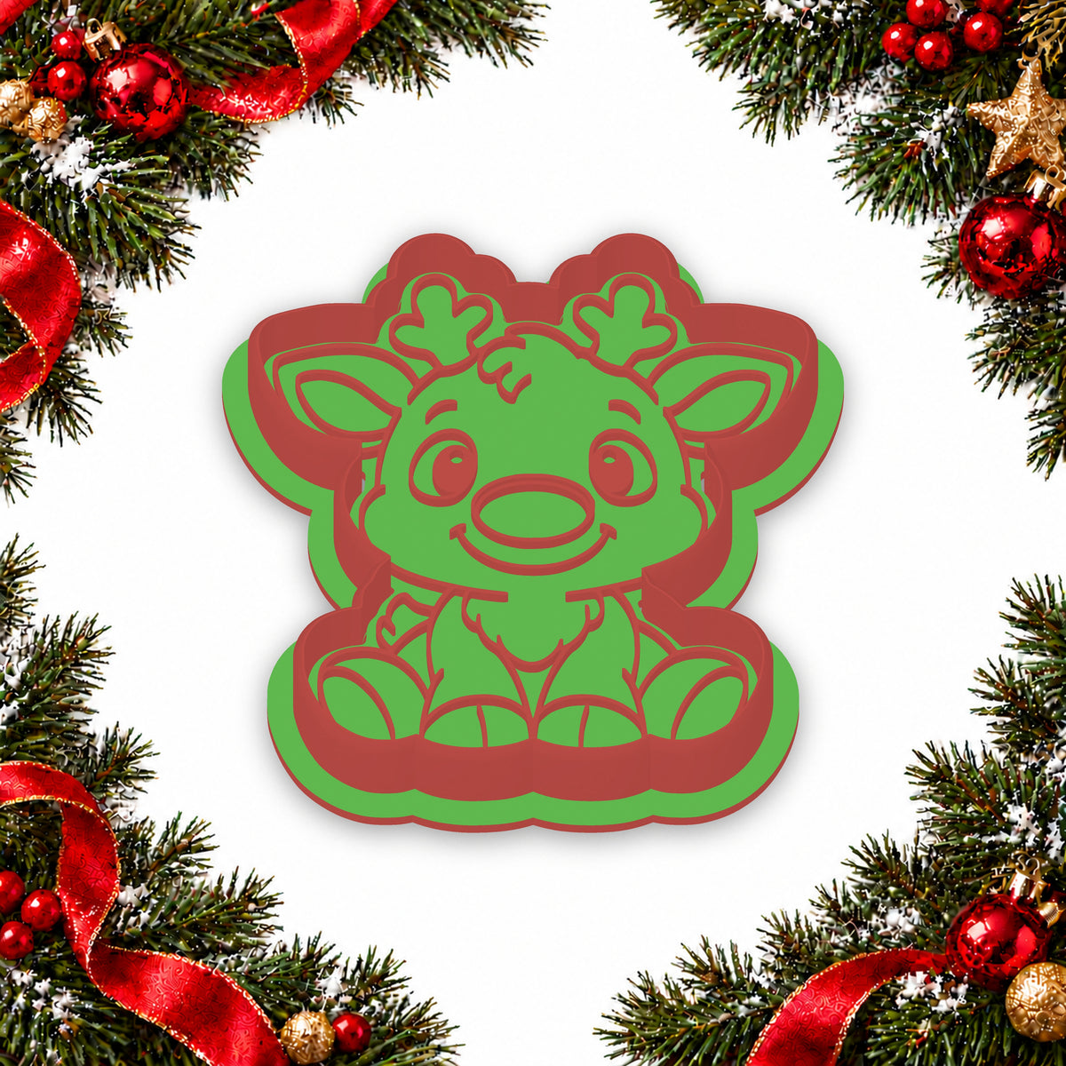 Baby Reindeer assembled cutter and embosser