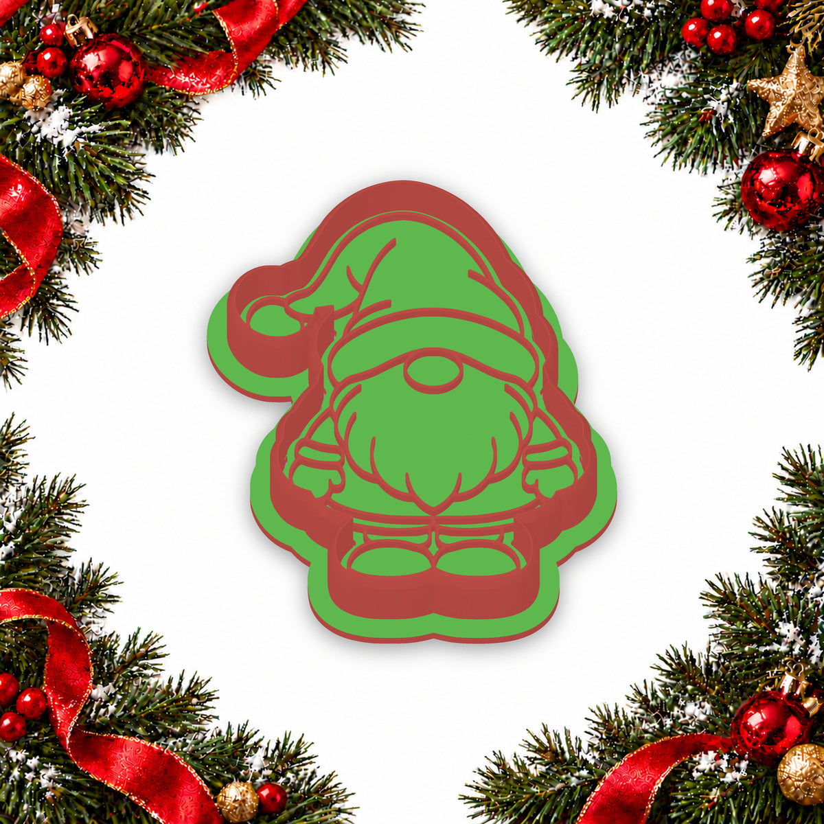 Christmas Gnome assembled cutter and embosser