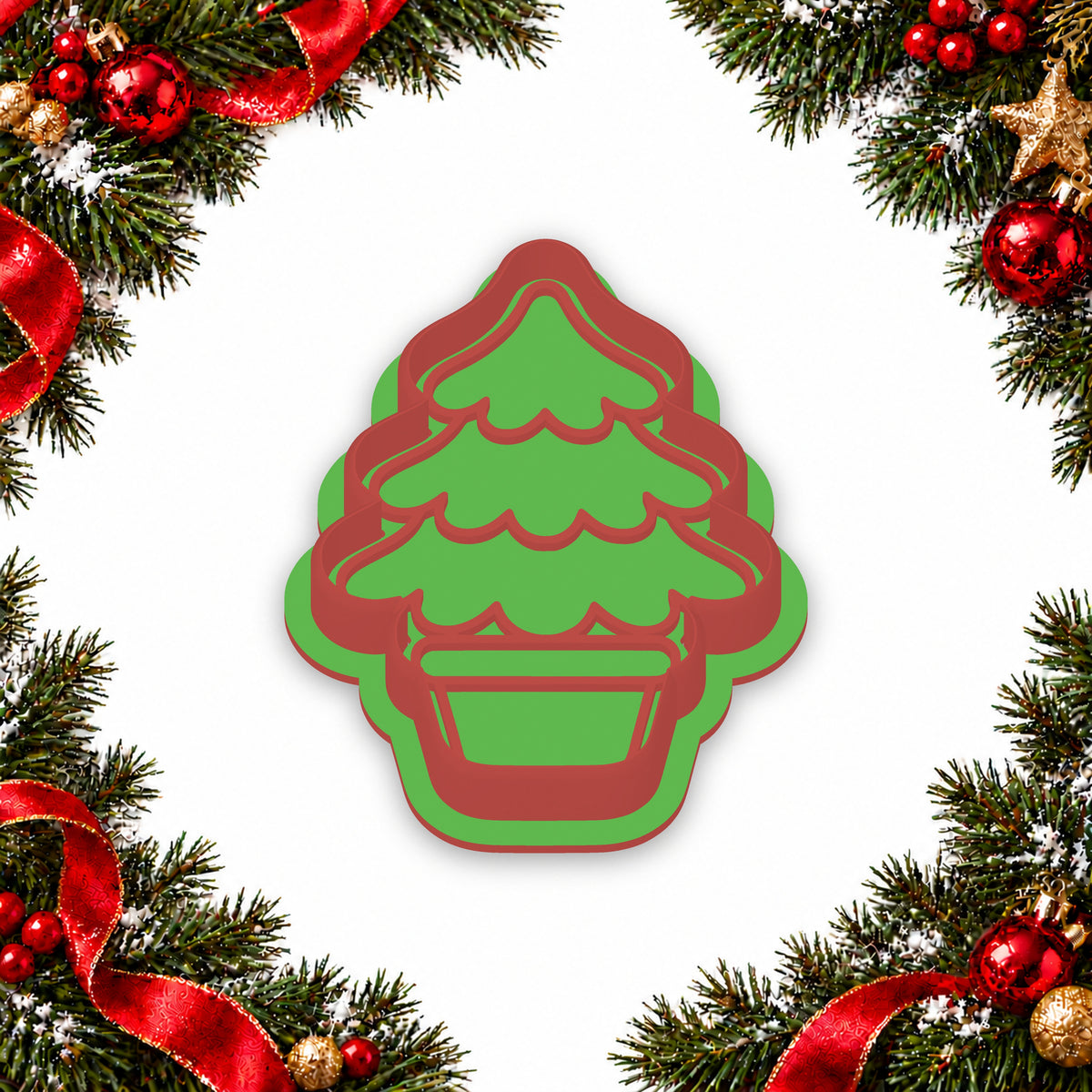 Christmas Tree in Pot assembled cutter and embosser