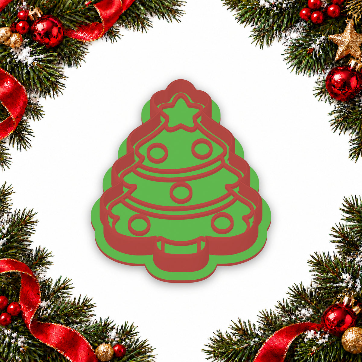 Decorated Christmas Tree assembled cutter and embosser