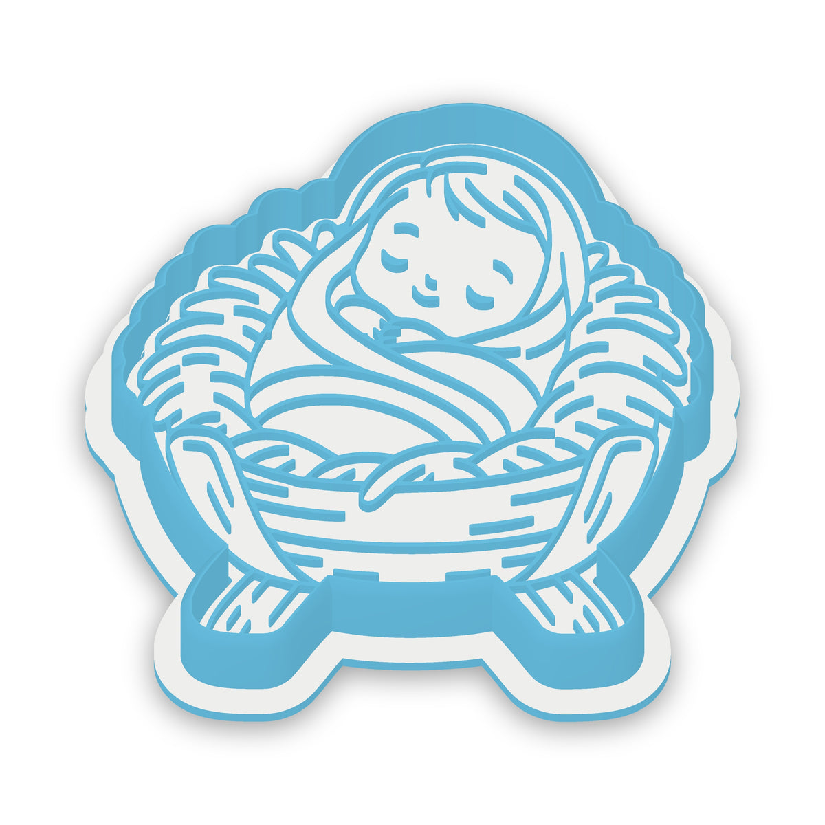 Baby in Manger assembled cutter and embosser
