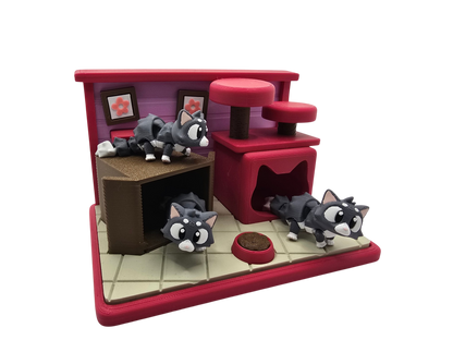 Cute Cats Diorama Set