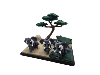 Elephant Diorama Set