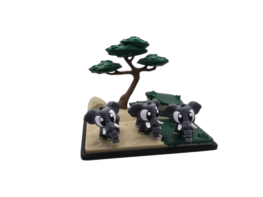 Elephant Diorama Set