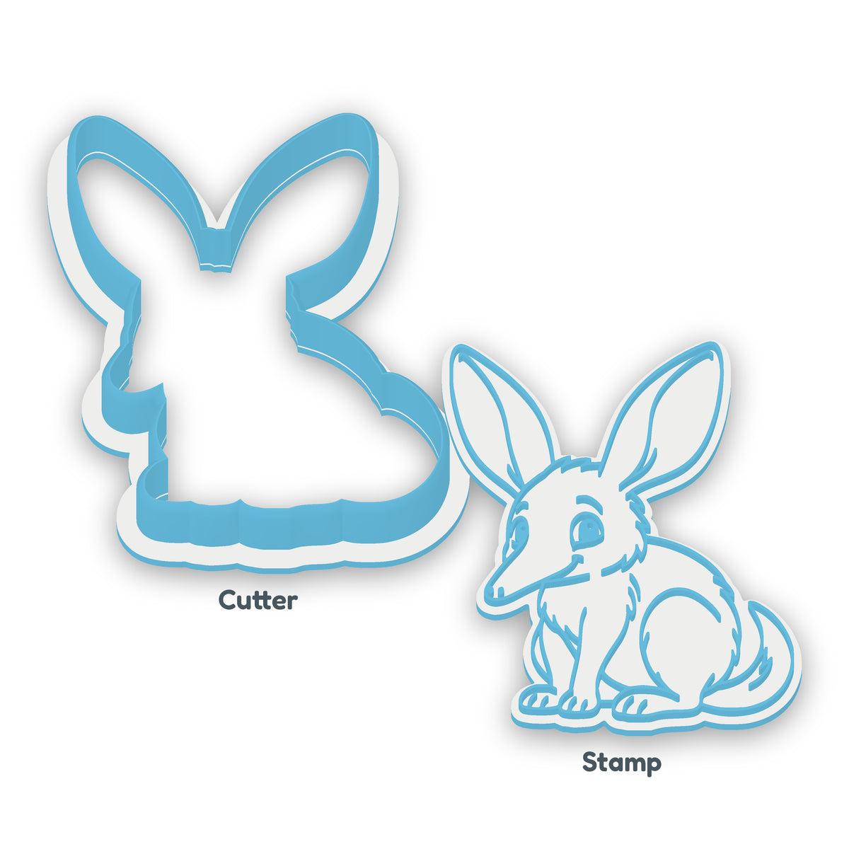 Bilby separate cookie cutter and matching embosser