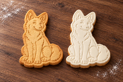 Dingo plain and white fondant cookie examples