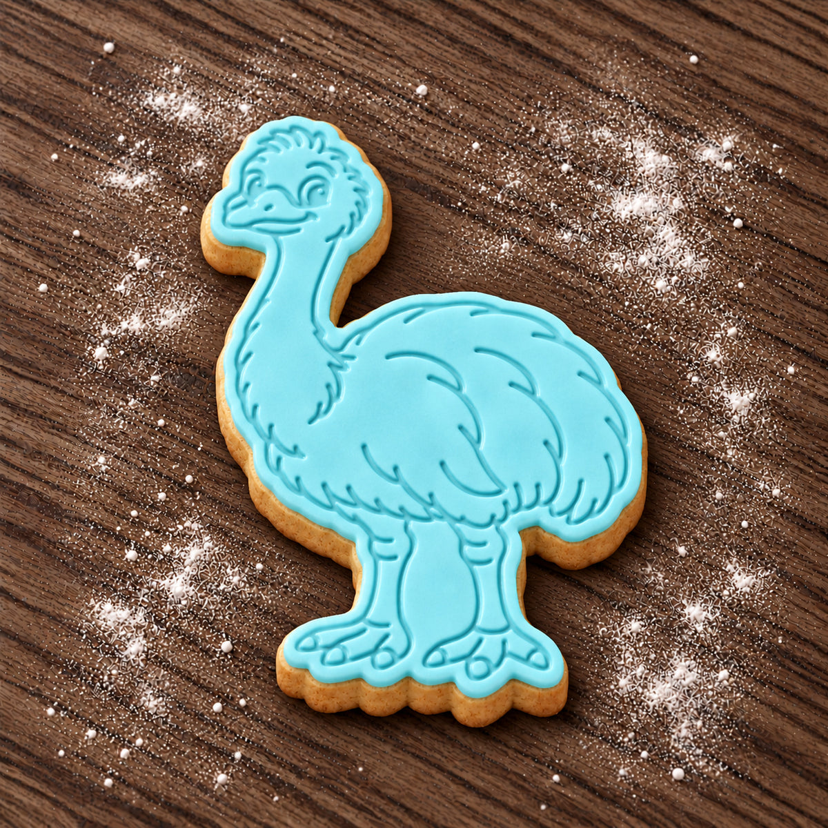 Emu decorated fondant cookie