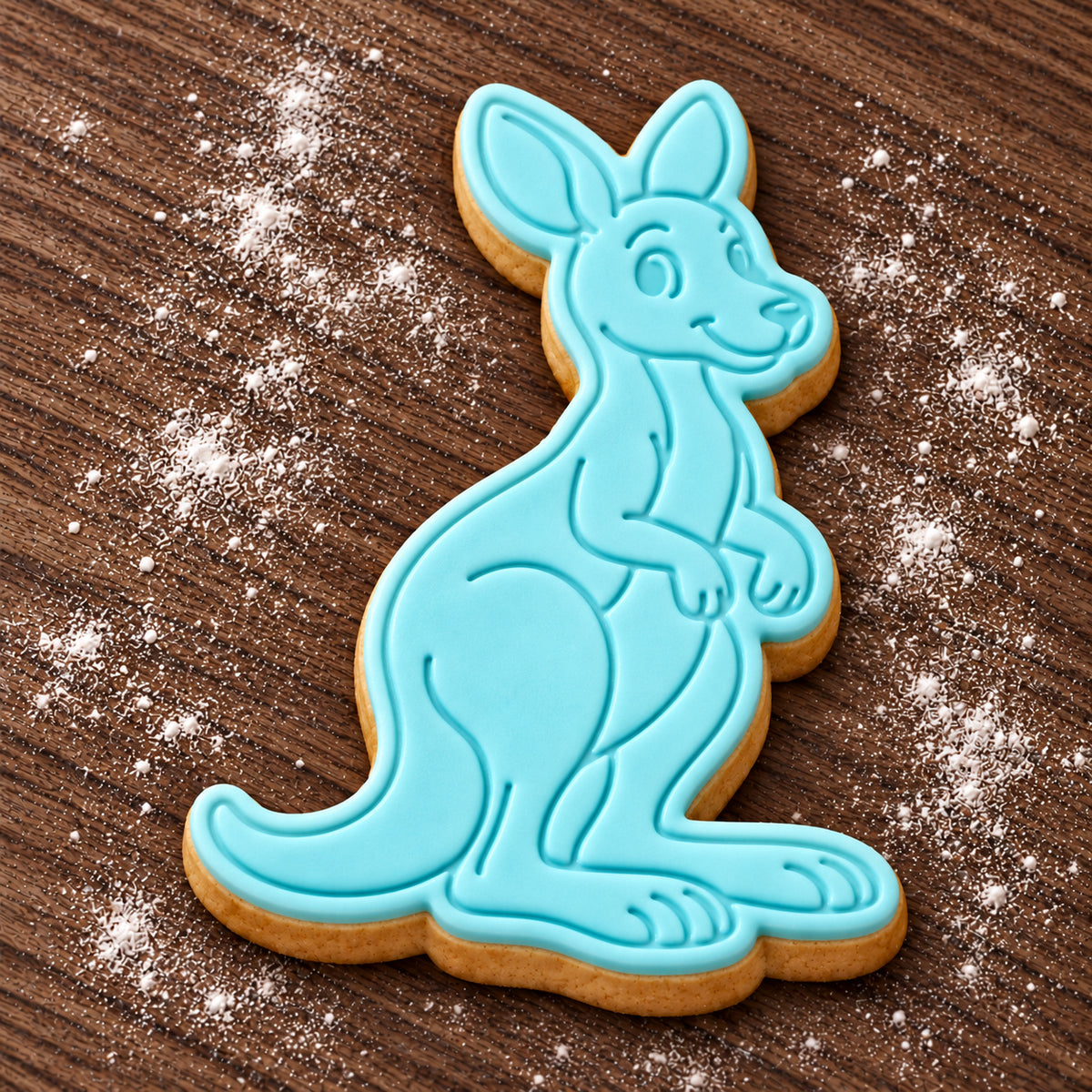 Kangaroo decorated fondant cookie