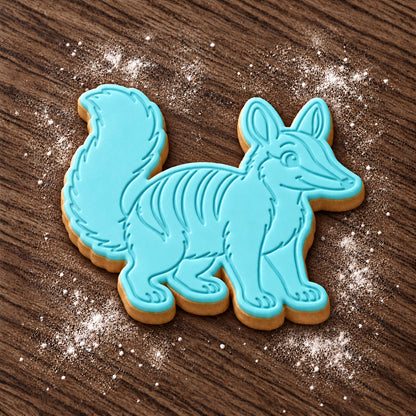 Numbat decorated fondant cookie