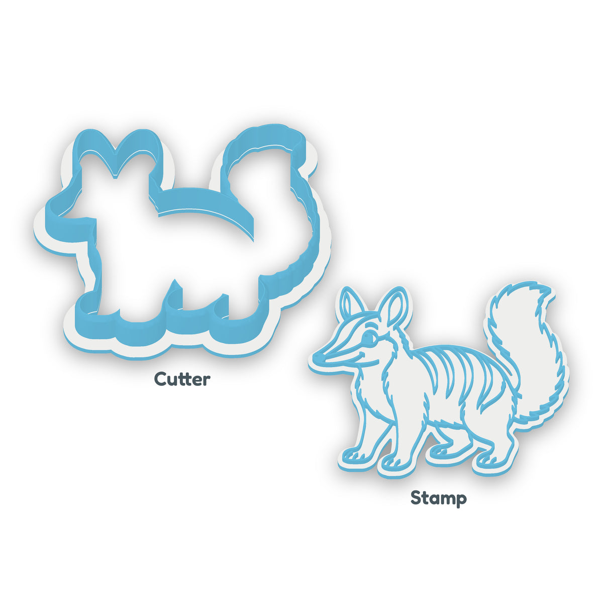 Numbat separate cookie cutter and matching embosser