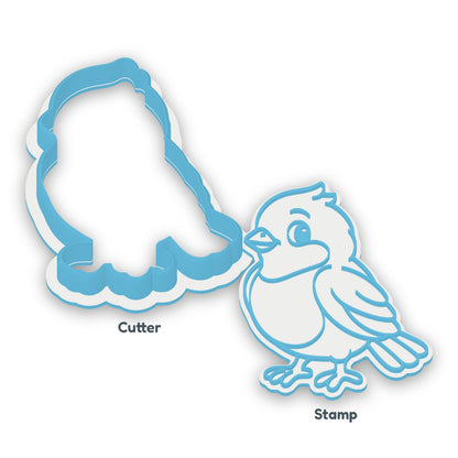 Bluebird cookie cutter and embosser set – separate cutter and matching embosser