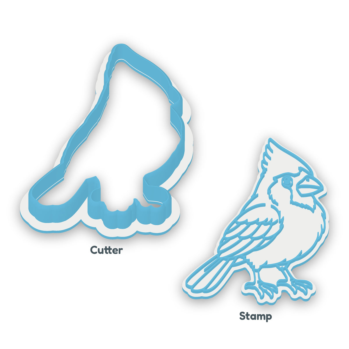 Cardinal cookie cutter and embosser set – separate cutter and matching embosser