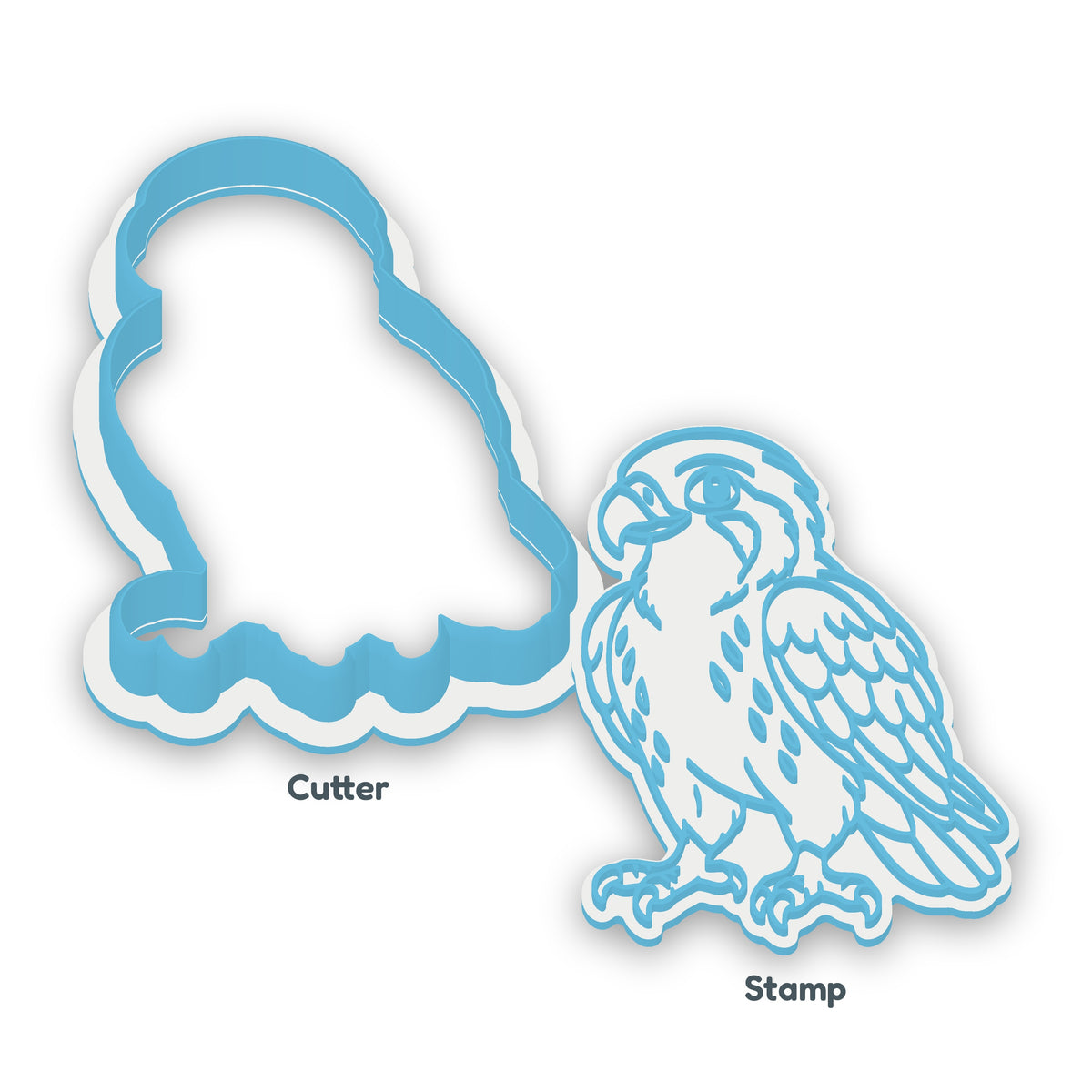 Falcon cookie cutter and embosser set – separate cutter and matching embosser
