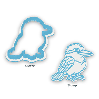 Kookaburra cookie cutter and embosser set – separate cutter and matching embosser