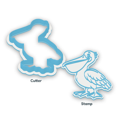 Pelican cookie cutter and embosser set – separate cutter and matching embosser