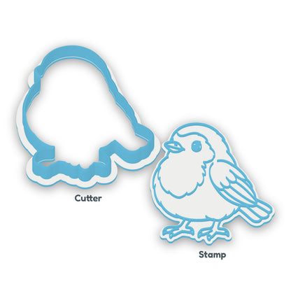 Robin cookie cutter and embosser set – separate cutter and matching embosser
