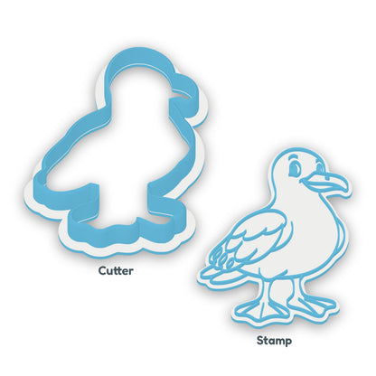 Seagull cookie cutter and embosser set – separate cutter and matching embosser