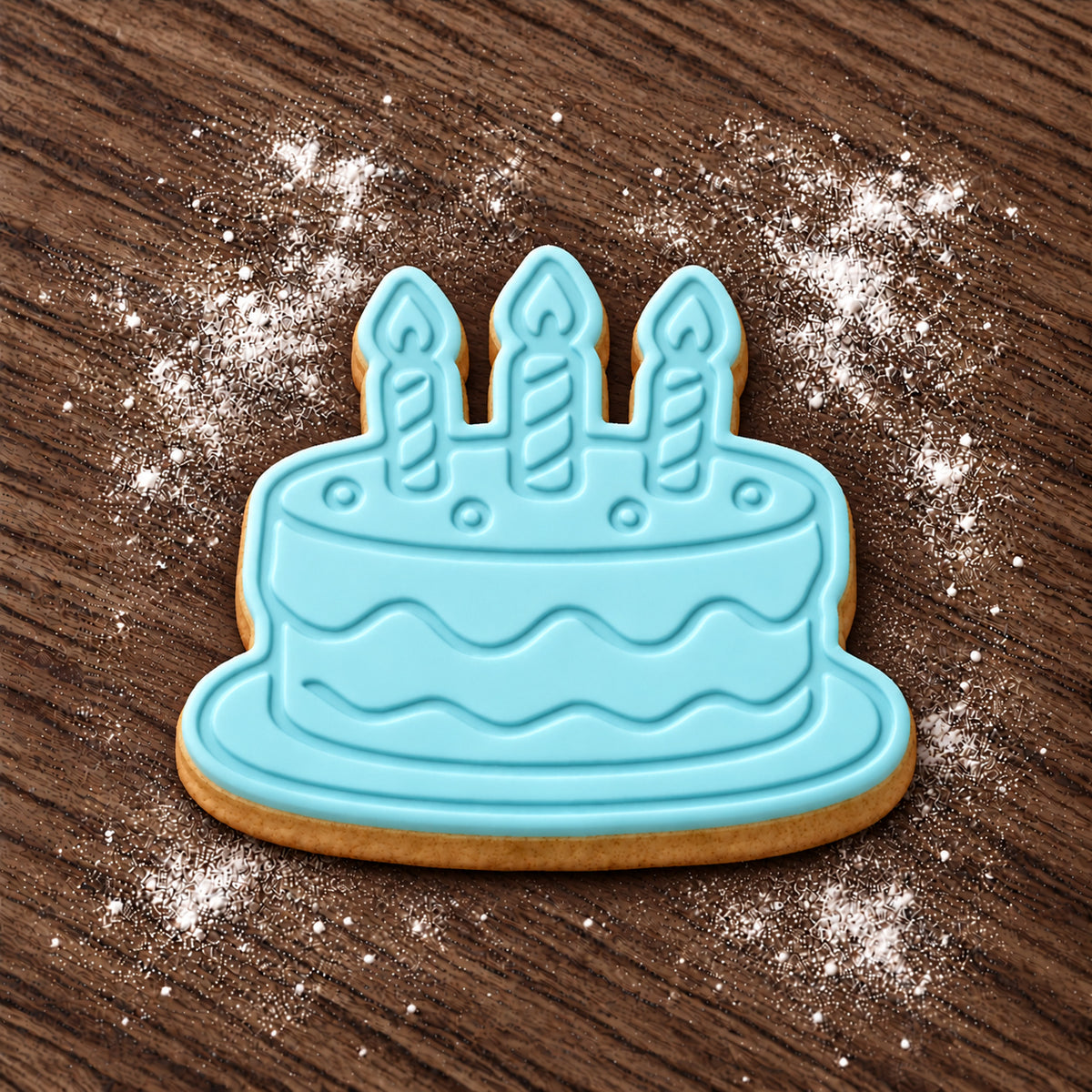 Birthday Cake decorated fondant cookie