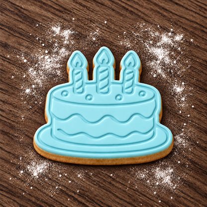 Birthday Cake decorated fondant cookie