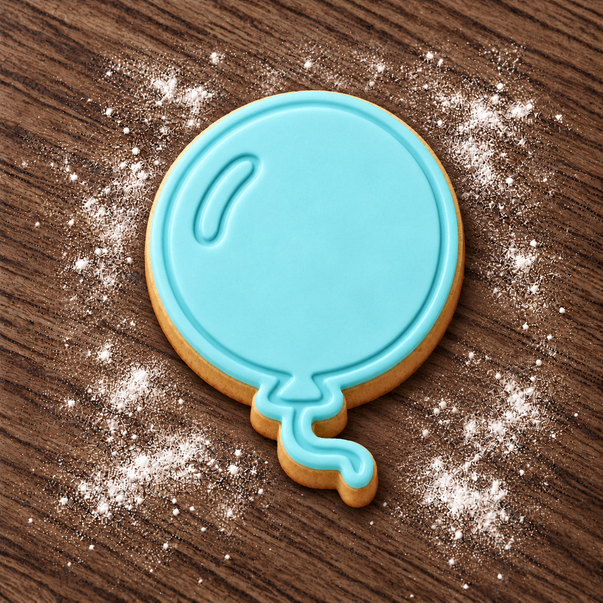 Balloon decorated fondant cookie