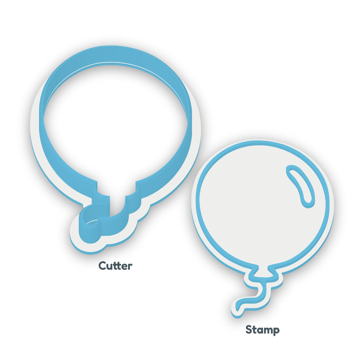 Balloon separate cookie cutter and matching embosser