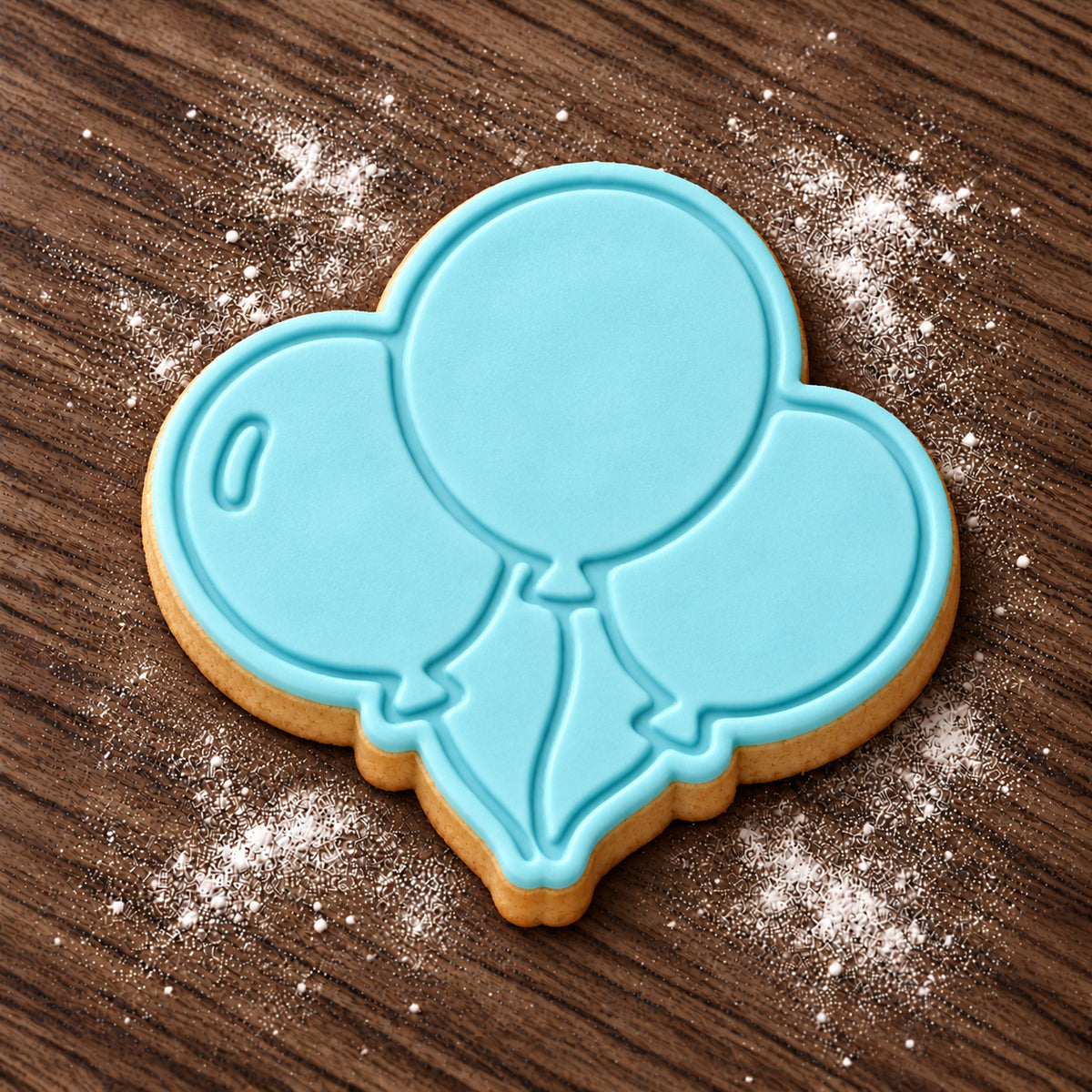 Balloon Bunch decorated fondant cookie