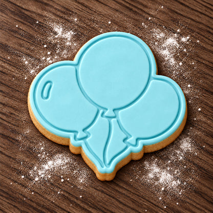 Balloon Bunch decorated fondant cookie