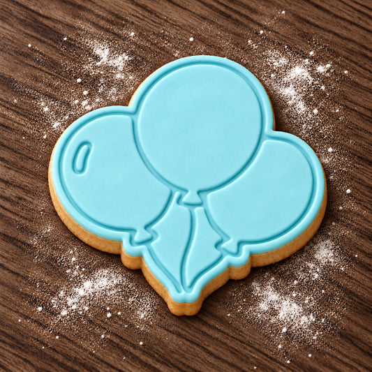 Balloon Bunch decorated fondant cookie