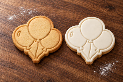 Balloon Bunch plain and white fondant cookie examples