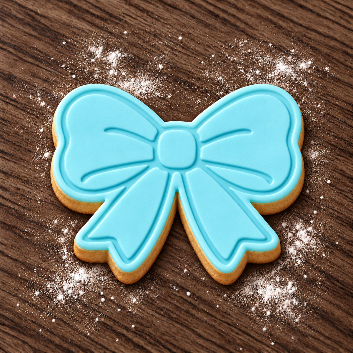 Bow decorated fondant cookie