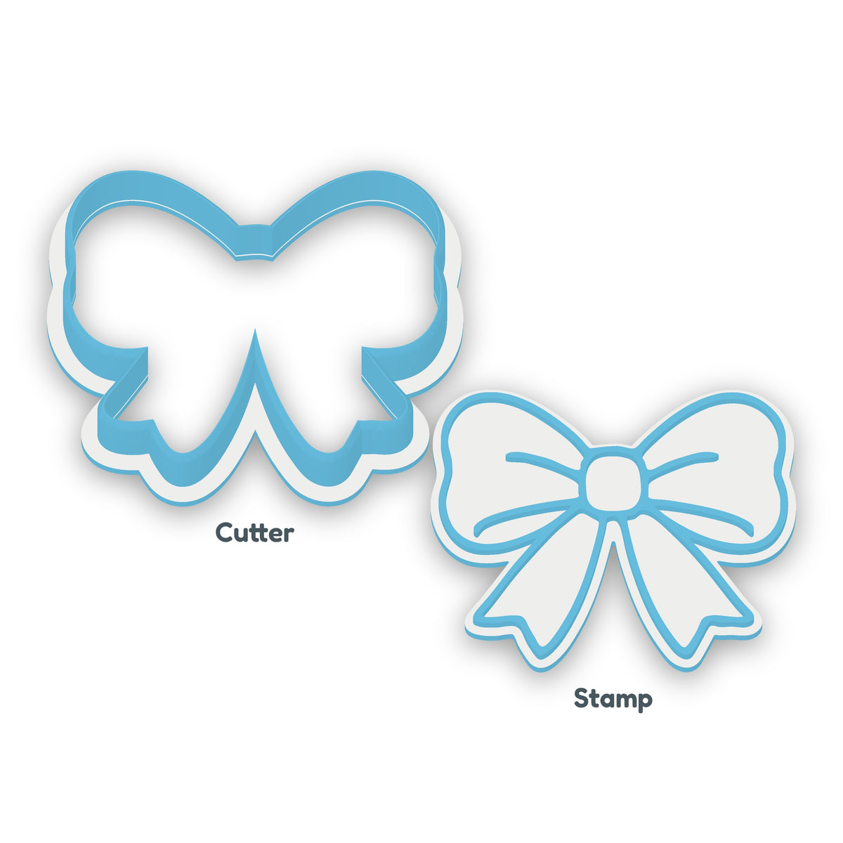 Bow separate cookie cutter and matching embosser