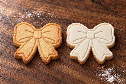 Bow plain and white fondant cookie examples