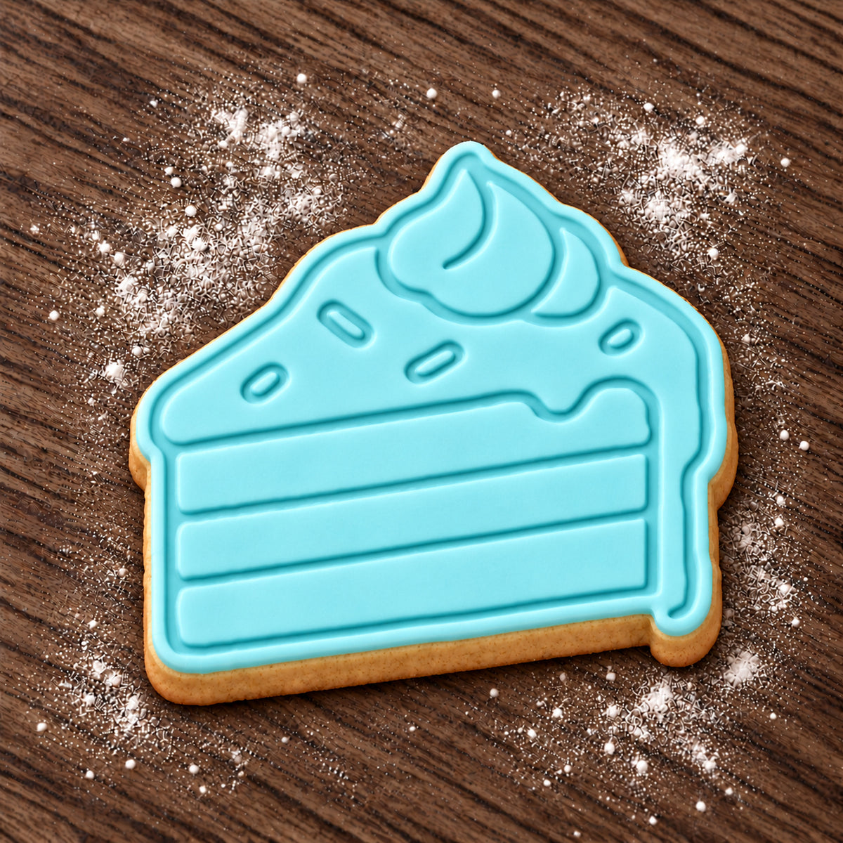 Cake Slice decorated fondant cookie