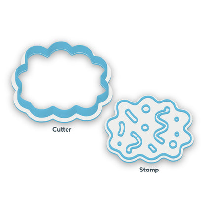 Confetti Plaque separate cookie cutter and matching embosser