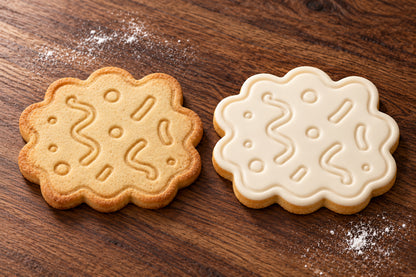 Confetti Plaque plain and white fondant cookie examples