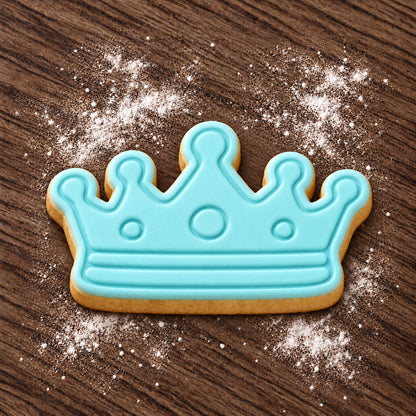 Crown decorated fondant cookie