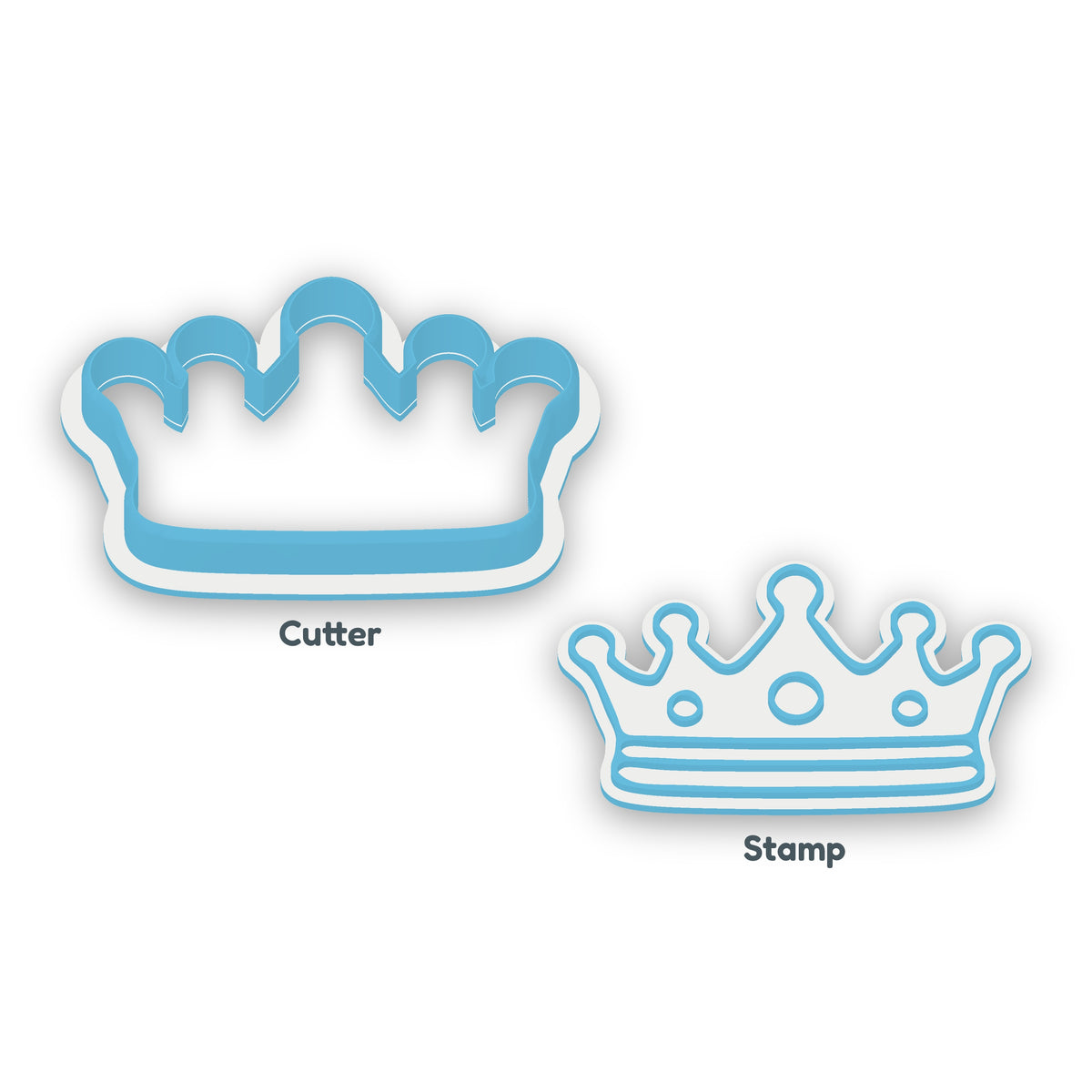 Crown separate cookie cutter and matching embosser