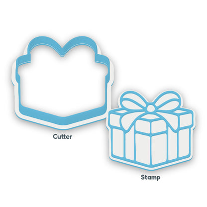 Present separate cookie cutter and matching embosser