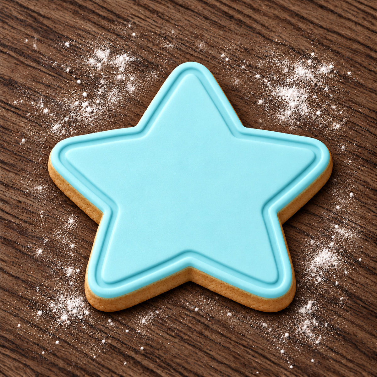 Star decorated fondant cookie