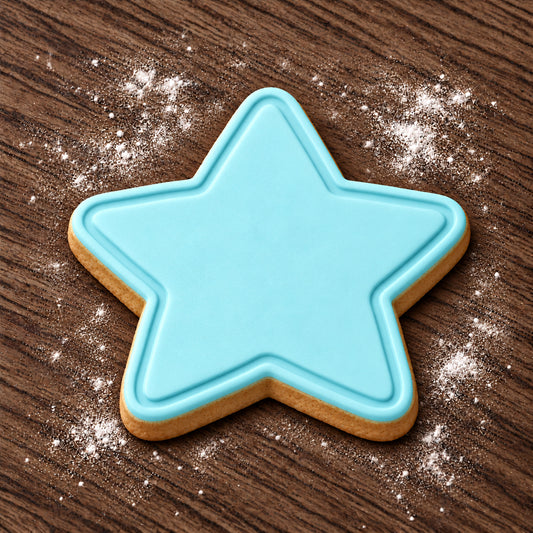 Star decorated fondant cookie
