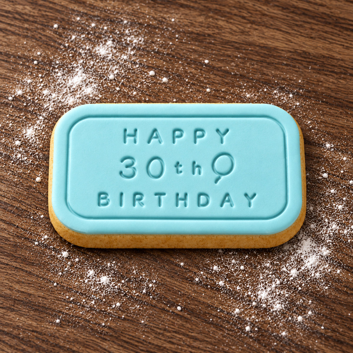 Happy 30th Birthday decorated fondant cookie