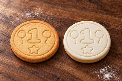 Number 1 plain and white fondant cookie examples