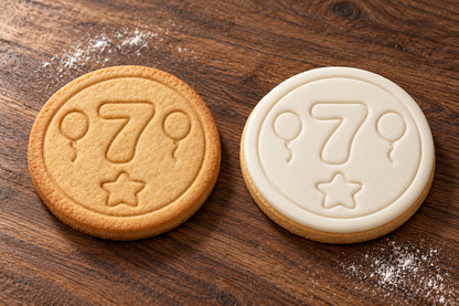 Number 7 plain and white fondant cookie examples