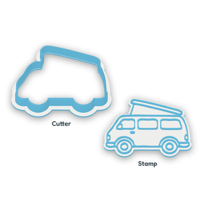 Campervan separate cookie cutter and matching embosser