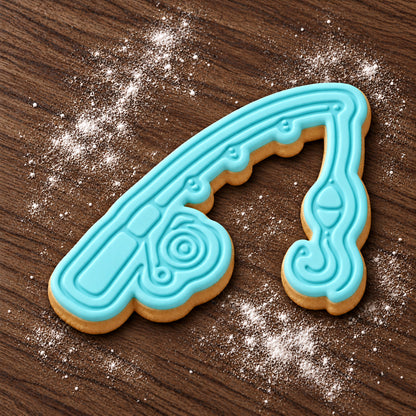 Fishing Rod decorated fondant cookie