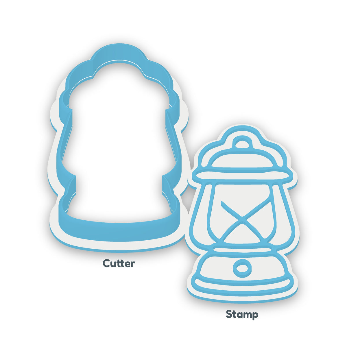 Lantern separate cookie cutter and matching embosser