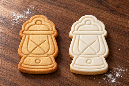 Lantern plain and white fondant cookie examples