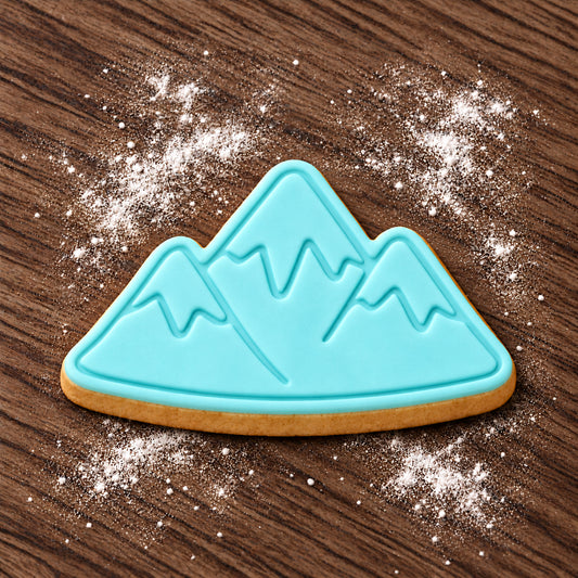 Mountain decorated fondant cookie