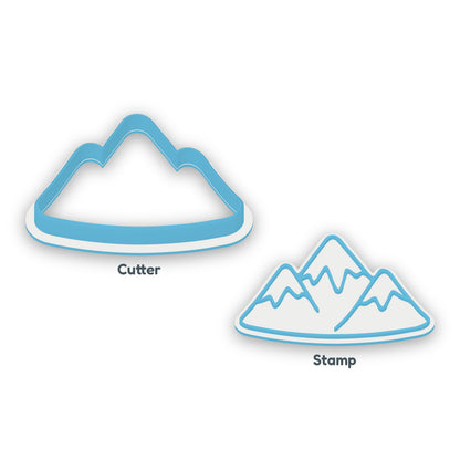 Mountain separate cookie cutter and matching embosser