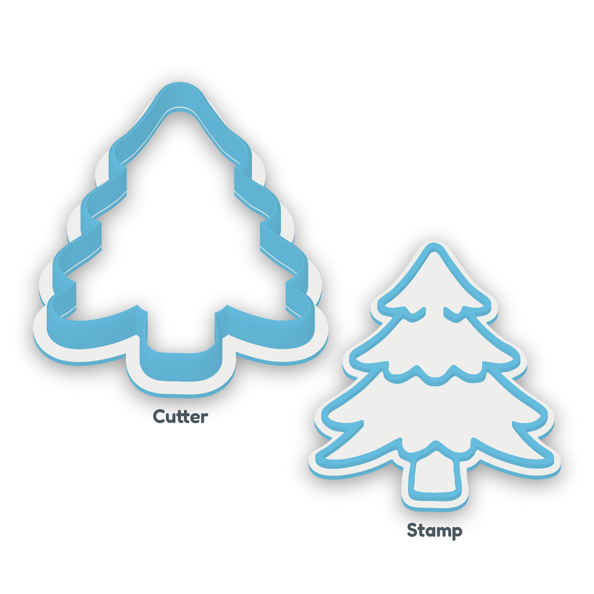 Pine Tree separate cookie cutter and matching embosser